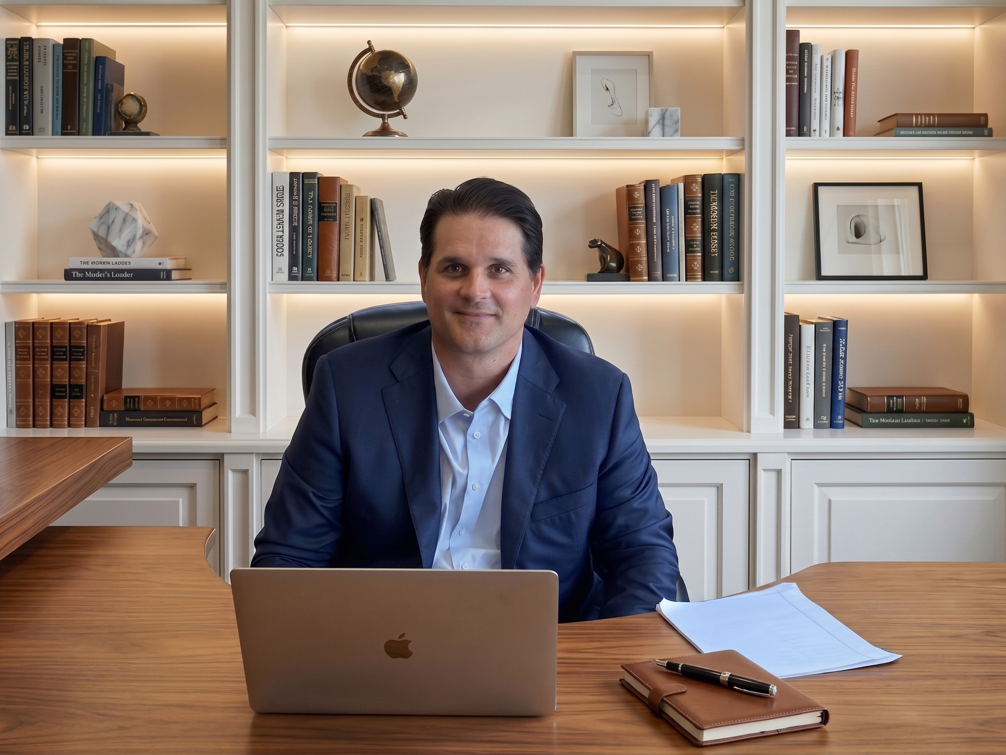 Kurt Phelps at his desk during his recruiting years